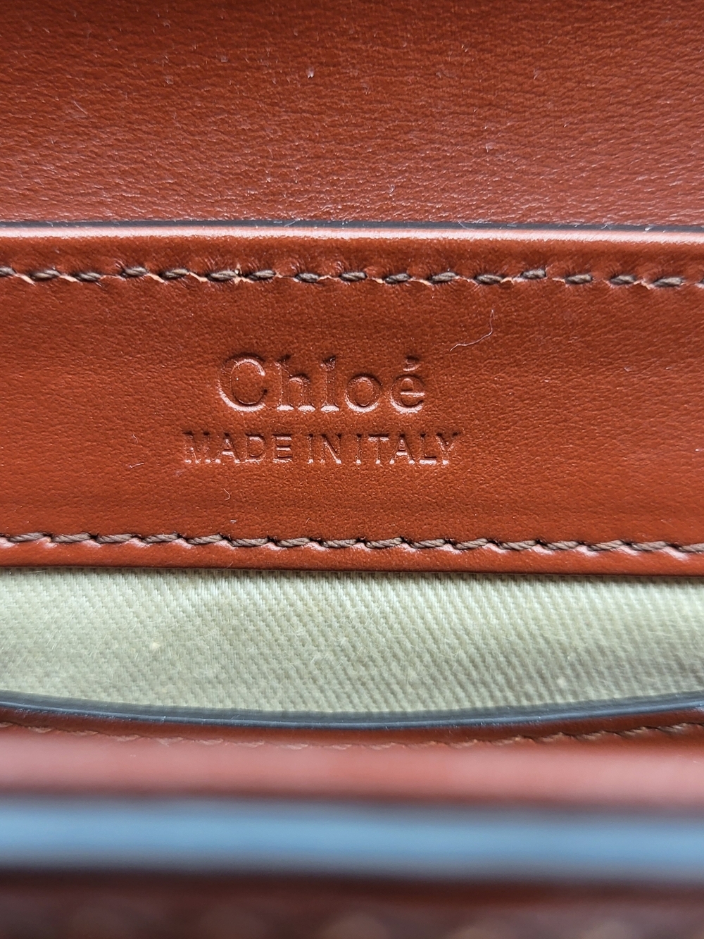 Chloé Calfskin Leather 'C' Mini Crossbody Bag, Auth w/COA. - Picture 10 of 16